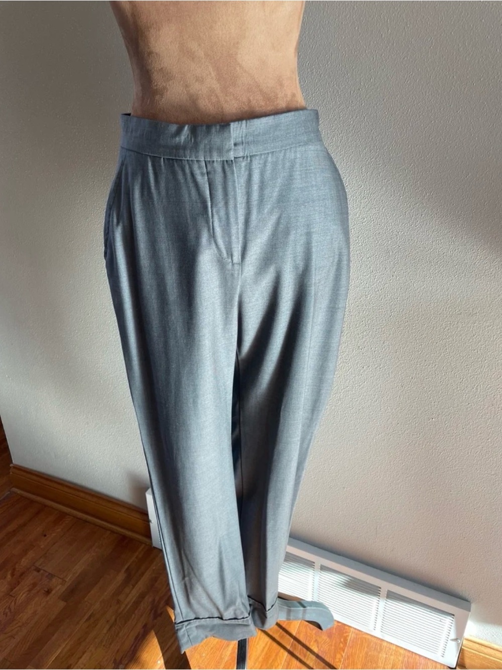 Max Mara Studio women’s Renna Gray Cuffed Pants.